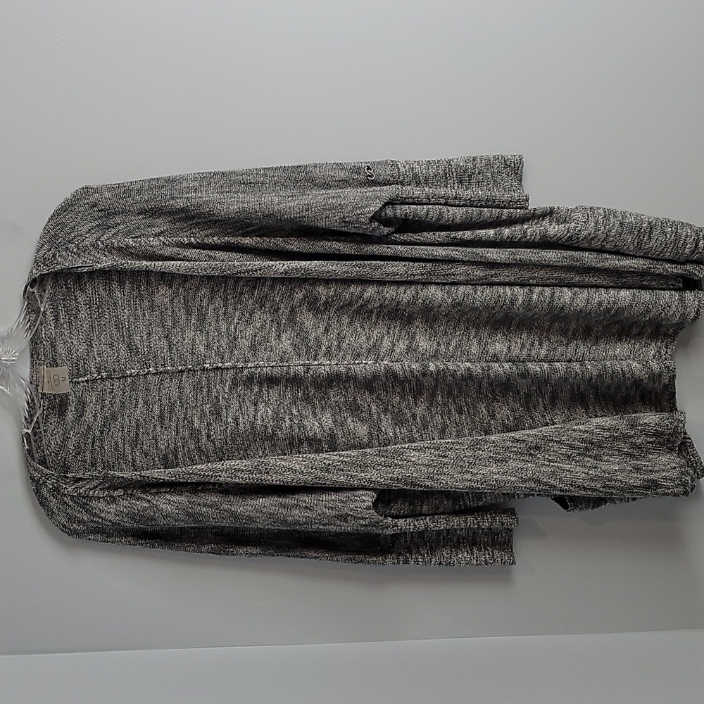 Calia Open Front Gray Cardigan Sweater Pockets